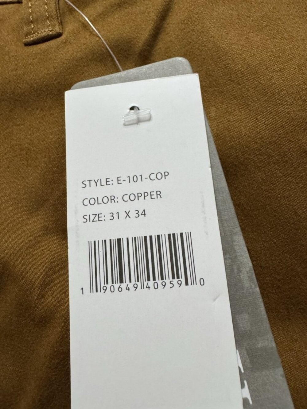 Jachs New York Size 31x34 Mens Chino Pants Copper Straight Fit Slim Straight Leg - Picture 5 of 7